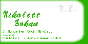 nikolett bokan business card