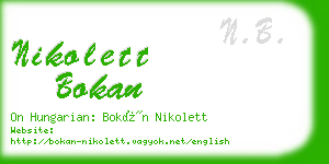 nikolett bokan business card